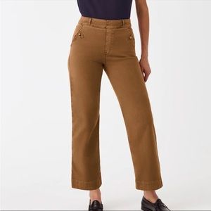 Spanx Tan Stretch Twill Cropped Wide Leg Pant